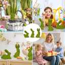 Easter Bunny Decorations,Resin Moss Bunny Figurine Features Larger Ears,Garden Artificial Moss Rabbit Easter Dcor Easter Party Favors Gifts