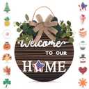 Interchangeable Welcome Sign for Front Door - Welcome Home Decorations Interchangeable Seasonal Decor Welcome Home Sign With Interchangeable Holiday Wall Decor - Holiday Door Decorations Door Signs