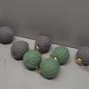 12 Pcs Sage Green Christmas Ornaments, 3.15 Inch Crochet Christmas Balls Modern Neutral Handmade Knitted Woven Cotton Baubles for Xmas Tree Rustic Farmhouse Holiday Decor (Beige, Grey, Green)