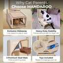 L Shaped Cat Scratching Post with Toy Sisal Scratch Pad & Hideaway for Indoor Cats | 33'" Vertical & Horizontal No Mess Scratching Ramp for Large Cats MANDAROO