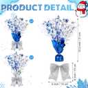 6 Pack Winter Wonderland Centerpieces Blue Christmas Table Decor Snowflake Centerpieces for Tables Metallic Stars for Christmas Xmas Wonderland Decorations