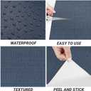 Decotalk 30"x120" Grasscloth Wallpaper Peel and Stick Dark Blue Wallpaper for Bedroom Textured Grass Cloth Removable Vinyl Wrap Dark Blue Contact Paper Peel and Stick Blue Contact Paper for Cabinets