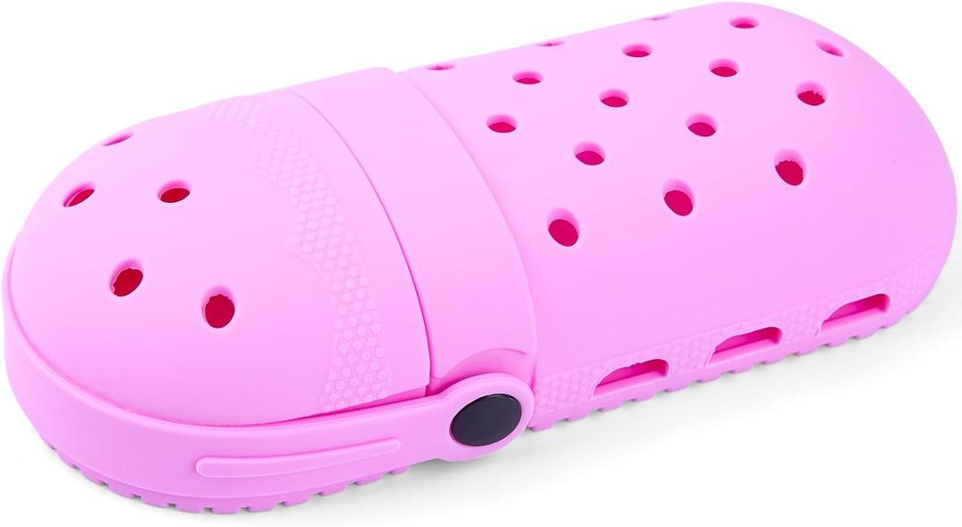 Funny Shoes Shaped Silicone Pencil Holder for Teacher Appreciation Gifts Adult Pencil Storage Organizer Cute Desktop Pen case Creative Stationery Storage for Office Classroom Home (Pink)