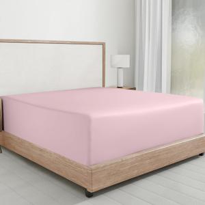 California Design Den Twin Bed Fitted Sheet Only, 100% Cotton, 1 Pc Fitted Sheet Twin Cotton, No Pop-Off Elastic, Durable Sateen Weave (Pink)
