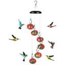 Charming Wind Chimes Hummingbird feeders for Outdoors Hanging ant and bee Proof,Never Leak,Perfect Garden Decor for Outside (Blue/Green Color)