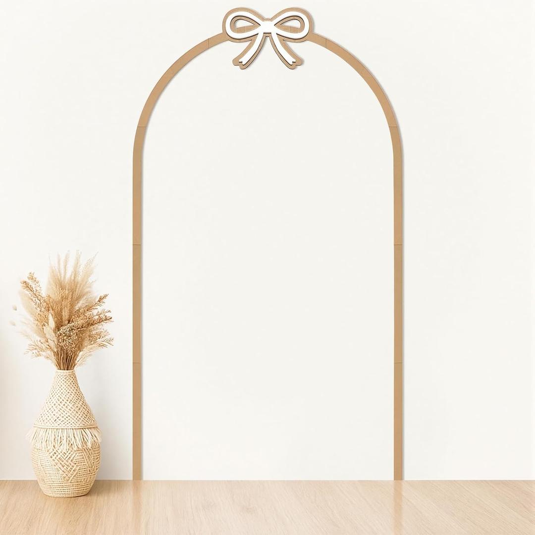 Novabright Unfinished Bow Decorative Wooden Arch Trim Pre-Cut Wood Molding Cute DIY Moulding Trim Decorative Wainscoting Panel for Home Wall Cabinet Shelf Window Door, 63 x 36 Inch