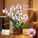 Orchid Building Set, Compatible with Lego Flowers for Adults,Gifts for Mother's Days Birthday Valentine's Day - Artificial Plant Home Decor