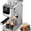 KEENSTAR 20Bar Espresso Machine with Rapid Cold Brew, Hot & Iced Coffee Makers, Stainless Steel Espresso Maker with Milk Frother Steam Wand, Touch Screen with Water Tank for Latte, Cappuccino, Gift