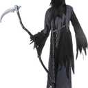 Spooktacular Creations Glowing Eyes Grim Reaper Costume for Kids, Scary Halloween Costume for Boys (Large (10-12 yr))