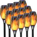 12 Pack Solar Torch Light, Solar Lights Outdoor IP 65 Waterproof, Vivid Flickering Flame, Garden Decoration, Landscape Torches, Mini 12 Leds