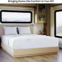 Shreem Linen Microfiber RV Sheet Sets, 70x80 Camper King, White Solid - Fits Mattresses up to 8 Inches Deep, 4 Piece RV Bed Sheets for Campers, Motorhomes, and Travel Trailers