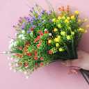 JAKY-Global Artificial Flowers Gypsophila Babysbreath Fake Water Plants Bouquet 6 Bundle Fake Plants Wedding Bridle Bouquet Outdoor Home Office Christmas Decor(Mix Color)