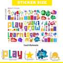 2 x Finduat Play Grow Learn Together Window Clings, Colorful Motivational School Sticker Decals, 9 Sheets, Vinyl, Removable and Reusable, Classroom and Home Decor