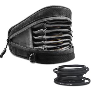 Lightdow Camera Filter Bag - Detachable 8-Slot Lens Carry Case with Belt Loop Pouch - Water-Resistant & Dustproof Design for 37mm-95mm Filters