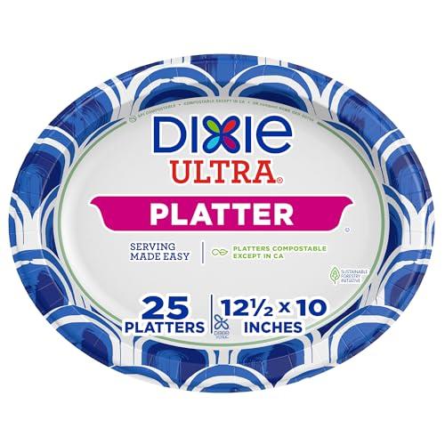 Dixie Ultra Disposable Paper Platters, 10" x 12.5", 18 Count – Durable, Sturdy Design