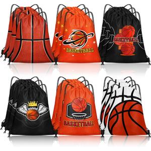 Grneric 18 Pcs Basketball Party Favor Bags Drawstring Bags Bulk Candy Goodie Bag Basketball Themed Presents for Sports Teams