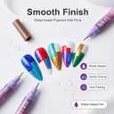 12 Colors Nail Art Pens Set, Nail Art Markers Nail Polish Pens for 3D Drawing Painting Liner Brush for DIY Nail Art Beauty Adorn Manicure Tools (Purple)