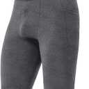 Compression Shorts Men Spandex Sport Shorts, Performance Underwear for Athletic Workout Running Cool Dry Base Layer Medium Grey (Gray)