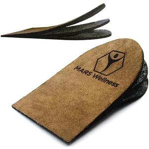 Premium Adjustable Orthopedic Heel Lift - Made in The USA - for Heel Pain and Leg Length Discrepancies - Medium Pack of 2 Brown