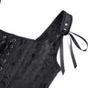 FGSS Women's Corset Top Bustier Renaissance - Vintage Lace Up Floral Print Corset Bodyshaper Boned Overbust (Black Jacquard)