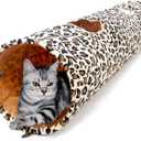 PAWZ Road XL Collapsible Cat Tunnel for Fat Cats & Rabbits - 51"x12" Extra Wide Pet Play Tunnel with 12-Inch Diameter for Large Cats, Small Dogs