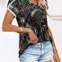 BETTE BOUTIK Womens Summer Tops Pleated Short Sleeve Tunic Tops Short Sleeve Blouses Shirts S-3XL (Pink, S)