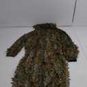 Ghillie Suit Camouflage Hunting Suits Outdoor 3D Leaf Lifelike Camo Clothing Lightweight Breathable Hooded Apparel (Fit tall 4.9-5.9ft, Dark Green)