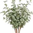 6 Pcs 27" Eucalyptus Stems Greenery Stems Eucalyptus Leaf Spray in Green Silk Plastic Plants Floral Artificial Plants for Home Party Wedding Decoration