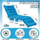 Kigley Outdoor Chaise Lounge Cushions with 3 Side Pocket 74.5 x 22 x 4.7 Inch Patio Chaise Lounge Cushion, Water-Repellent and Fade-Resistant Tufted Summer Replacement(2 Pcs,Blue,Solid Color)