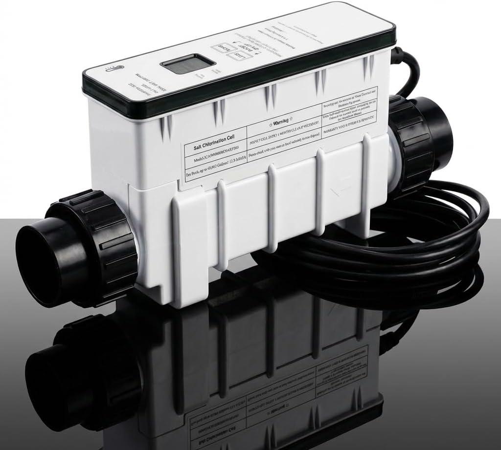 IC60 Salt Chlorine Generator Cell 60000 Gallon Replacement for In-Ground Pool Salt System Universal Fit for Most Control Panels Self-Cleaning with Cell Life Display