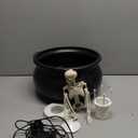 Halloween Mist Maker Fogger, 12.6" Big Witch Cauldron Skeleton with Color Change LED Light Large Capacity of Mist Water Fountain Pond Fog Machine and Splash Guard, Perfect for Halloween Decor