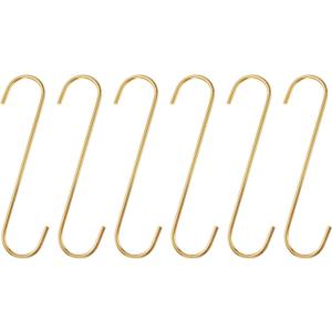2 x HARFINGTON 6pcs Long S Hooks 8 Inch Extra Long Metal S-Shaped Hanging Hooks High Manganese Steel S Hanger Storage Organizing Tool for Kitchen Garden Bathroom Garage Closet, Gold Tone