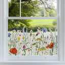 Flower Window Film Static Cling Privacy Decal Frosted Stained Mirror Border Waterproof Removable Livingroom Dcor Butterfly Bedroom DIY Decoration