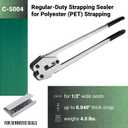 IDL Packaging C-5004 Regular-Duty Strapping Sealer/Crimper for 1/2" Polyester (PET) Strapping - Less Effort in Closing The Seal with Long Handles - Heat-Treated Wearing Steel Parts