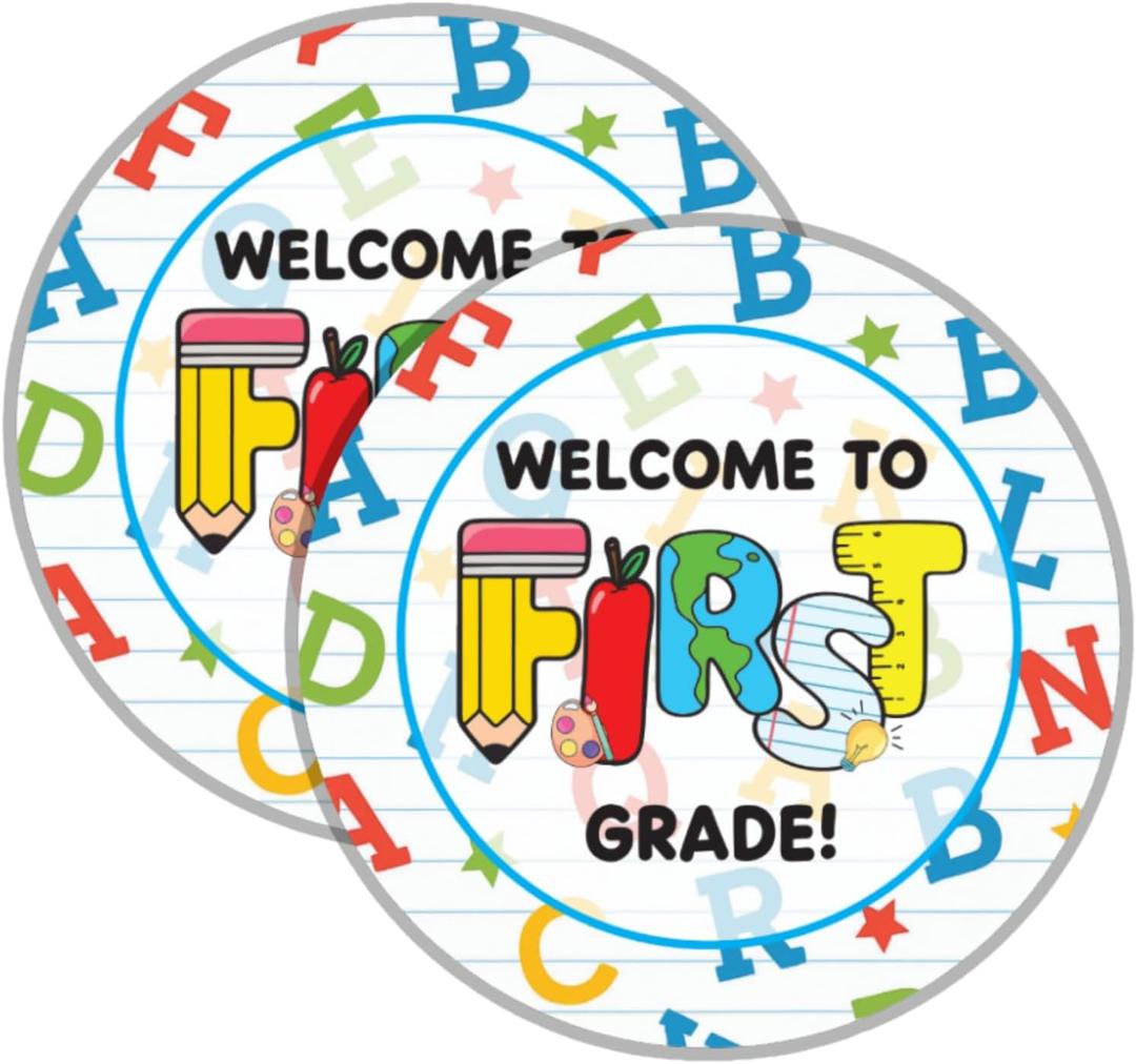 4 x Back to School Alphabet Stickers  Colorful Welcome Stickers for a New School Year, 40 Pieces for Classroom Decor, School Events, and Learning Motivation