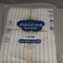 MooMee Striped Duvet Cover Set 100% Washed Cotton Linen Like Textured Breathable Durable Soft Comfy (White Cornflower Blue Wide Stripes, Twin 68"x90")