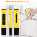 Digital pH Meter Tester Pen for Water, Pre-Calibrated, High Accuracy 0.01, 014 pH Range, Pocket Size for Drinking Water, Pool, Aquarium & Hydroponics (Yellow)