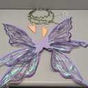 Large Fairy Wings for Adult Dress Up, Sparkling Sheer Wings, Butterfly Fairy Halloween Costume, Angel Wings for Women (Black)