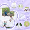 FINCOME White Bounce House, Inflatable Bounce Castle with Double Slide Ball Pit 370W Blower Bouncer for Toddler, Bounce House Bouncy Castle for Indoor Outdoor Backyard Wedding Kids Birthday Party
