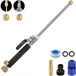 Hydro Jet High Pressure Power Washer-Magic Power Washer Extendable Wand,Flexible Water Hose Universal Nozzle,Gutter Patio Car Pet Window Cleaning (18inch-Back)