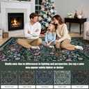 8x10 Area Rugs for Living Room: Floral Washable Rug Vintage Large Soft Boho Non-Slip Carpet Indoor Floor Stain Resistant Carpets for Bedroom Dining Room Farmhouse Nursery Home Office Dark Green