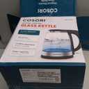 Cosori Electric Kettle, No Plastic Filter & Spout, 1.8Qt Tea Kettle & Hot Water Boiler For Coffee & Tea, Water Heater & Teapot, Automatic Shut Off, Borosilicate glass, Black, 1500W