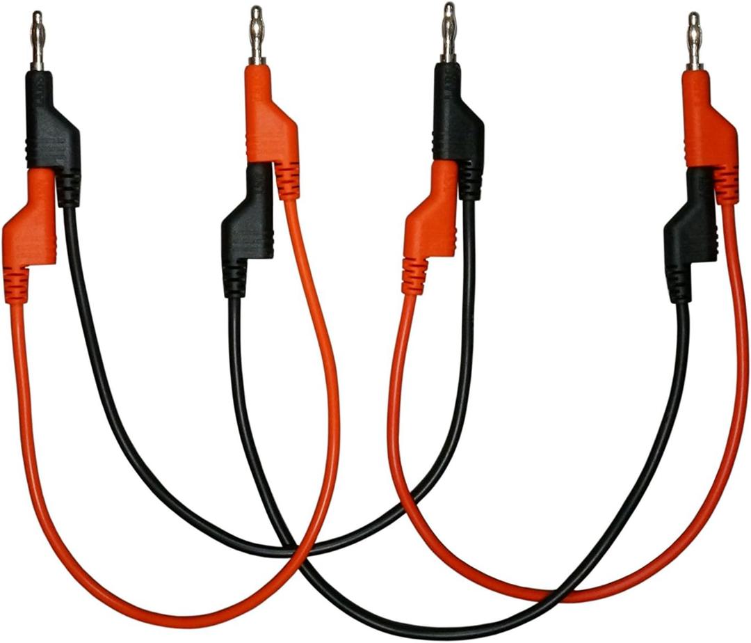 Test Lead [12"] Banana Plug Male Stackable to Banana Plug (2-sets)