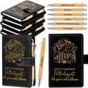 TaoBary 6 Sets Speech Language Pathologist Appreciation Gift Bulk Black A6 Leather Notebook Journal with Pens Inspirational Gift for Therapist SLP Staff Coworkers Office Supplies (SLP Classic) (1 Count (Pack of 6))