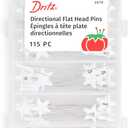 Dritz 3019 Flat Head Numbered and Directional Pins (115-Count) , White
