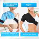 Shoulder Ice Pack Rotator Cuff Cold Therapy Flexible Reusable Gel Ice Cold Pack Compression Wrap for Injuries Pain Relief & Tendonitis, Recovery After Shoulder Surgery, Swelling(Black)