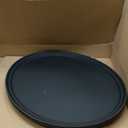 4 Pcs 24 Inch x 29 Inch Restaurant Serving Trays Black PP Plastic Non Slip Tray Rubber Lined Large Oval Tray for Kitchen Dining Room Cafeterias Fast Food Service