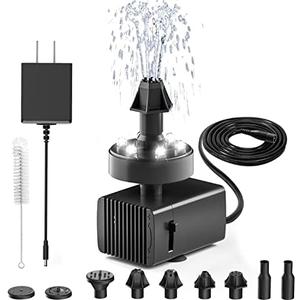 24-Hours Working Bird Bath Fountains Plug in, Jutai Adjustable DC 12V Water Fountain Pump with LED Light for Birdbath, Garden, Small Fish Tank, Pond,16.4Ft Power Cord, Adapter Included(White) 24-Hours Working Bird Bath Fountains Plug in, Jutai Adjustable DC 12V Water Fountain Pump with LED Light for Birdbath, Garden, Small Fish Tank, Pond,16.4Ft Power Cord, Adapter Included(White)