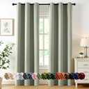 MIULEE Sage Green Blackout Curtains for Bedroom Living Room 84 Inches Long 2 Panels, Thermal Insulated Room Darkening Drapes Solid Grommet Top Noise Reducing Light Green Window Treatments 40x84 Inch
