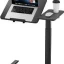 Ywin Medical Adjustable Tilt Overbed Bedside Table with Wheels, Swivel Portable Tray Table (27.6" W x 15.8" D), Small Standing Desk for Bedroom, Hospital, Couch, Office Use, Black, 27.5" x 15.8"